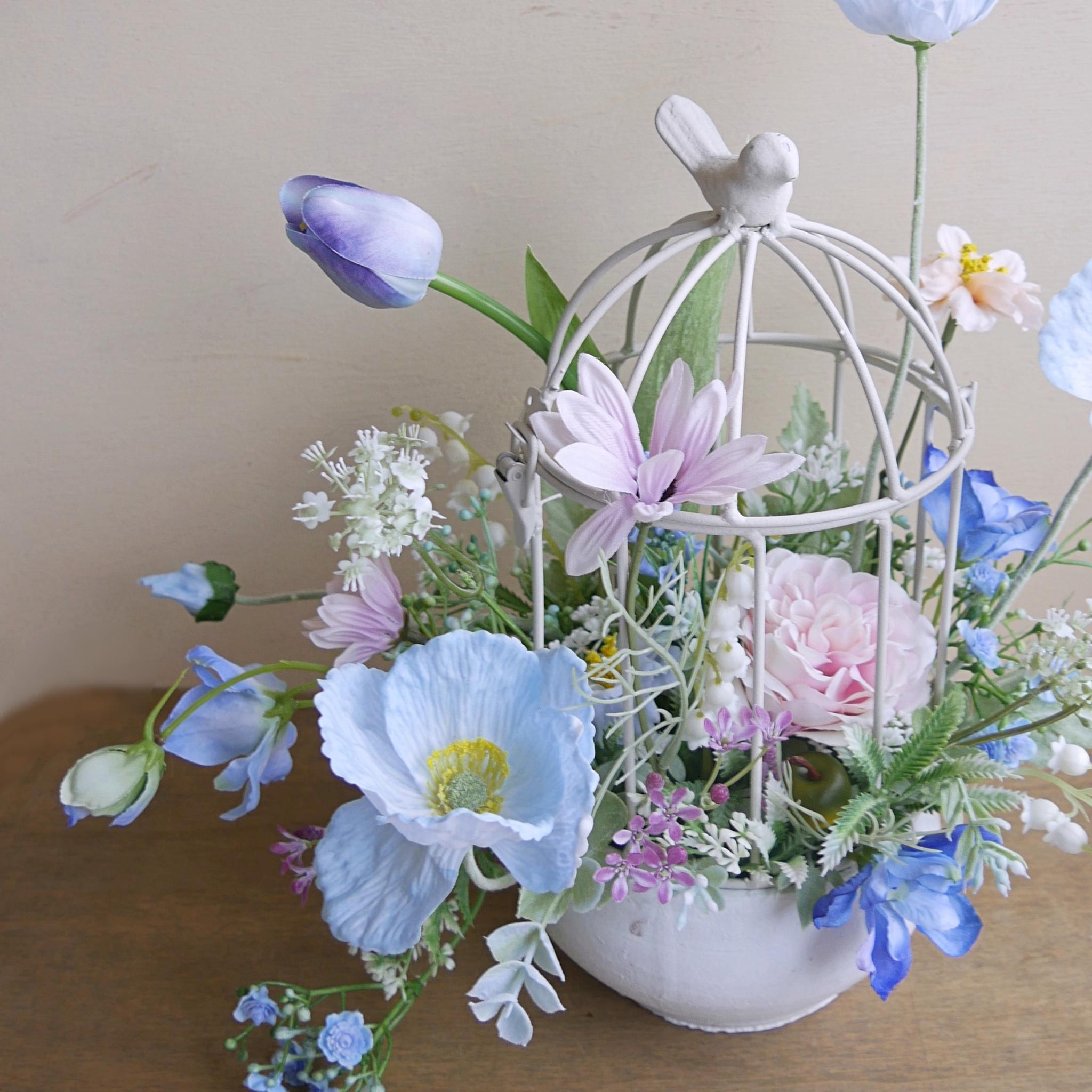 【3/30(月)まで受付】芽吹きの物語｜ナチュラルガーデンアレンジ｜母の日ギフト｜造花｜鳥かごアレンジ | 2枚目