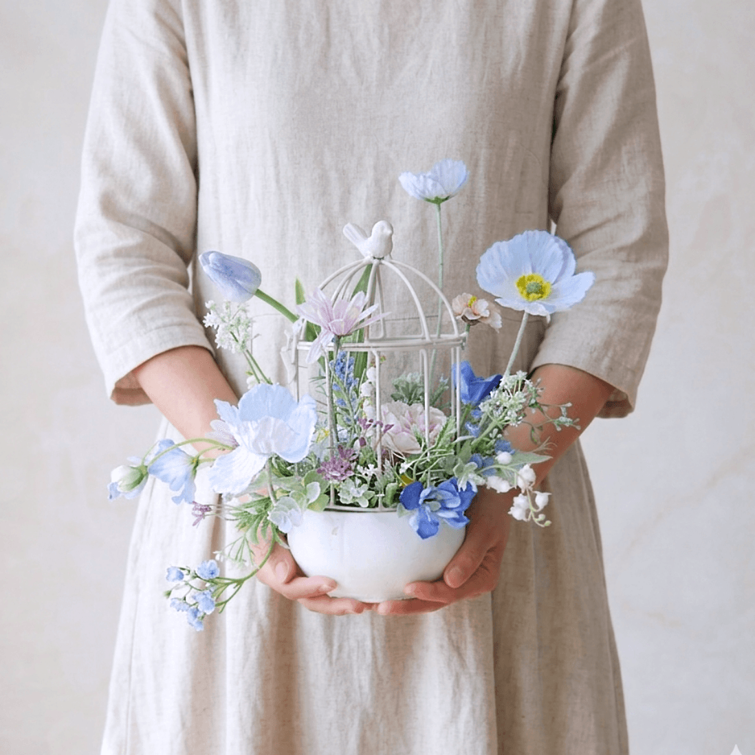 【3/30(月)まで受付】芽吹きの物語｜ナチュラルガーデンアレンジ｜母の日ギフト｜造花｜鳥かごアレンジ | 4枚目